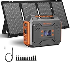 Portable Solar Generator, 300W Portable Power Station with Foldable 60W ...