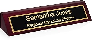 Providence Engraving Personalized Wood Desk Name Plate for Office with C...