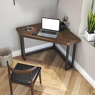 RUNNUP Solid Wood Corner Desk Simple Corner Computer Desk for Living Roo...