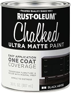 Rust-Oleum Black Abyss Chalked All-in-One Ultra Matte Paint | One Coat C...