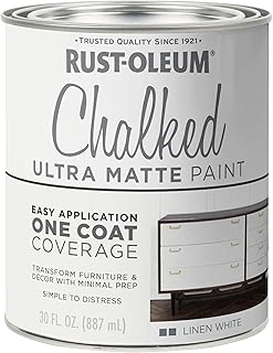 Rust-Oleum Linen White Chalked All-in-One Ultra Matte Paint | One Coat C...