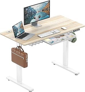 SHW 48-Inch Electric Height Adjustable Standing Desk with Drawer, Memory...