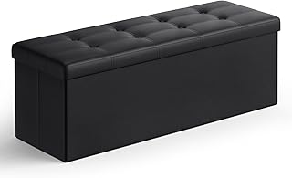 SONGMICS MAZIE Collection - 43 Inches Folding Storage Ottoman Bench, Ott...