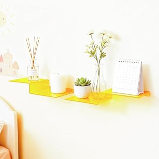 SetGame 2-Pack Acrylic Shelves Z-Shaped Display Stand Wall Mounted, 12 I...