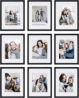 Sheffield Home 9 Piece Gallery Wall Frame Set, 11x14 in. matted to 8x10 ...