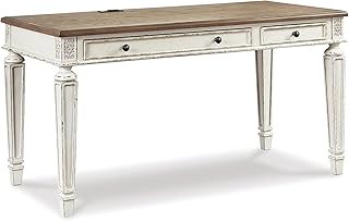 Signature Design by Ashley Realyn Farmhouse Home Office Desk, 2 Drawers,...