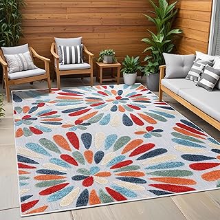 Superior Marigold Indoor Outdoor Area Rug, Perfect for Patio, Poolside, ...