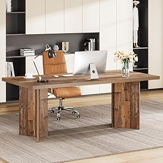 Tribesigns 63-inch Executive Desk, Vintage Home Office Computer Desk wit...