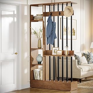Tribesigns Wall Room Divider, Wood Freestanding Room Divider Bookcase wi...