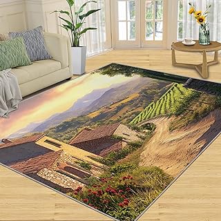 Tuscany Italy Rugs for Bedroom - 4x5-4x5 Area Rug - Italian Countryside ...