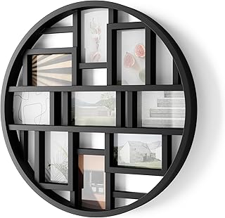 Umbra Luna Collage Picture Frame Holds Nine 4x6 Photos, Large 22-Inch Di...