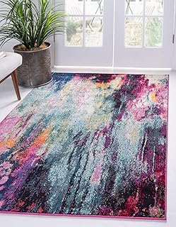 Unique Loom Chromatic Collection Modern Colorful & Vibrant Abstract Area...