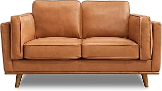 Valencia Artisan Full Leather Loveseat Sofa 66” - Pure Full Italian Napp...