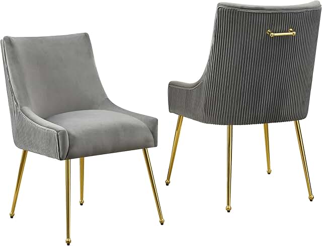 WUTUTUEE Velvet Dining Chairs Set of 2 Gold Legs,Upholstered Velvet Acce...