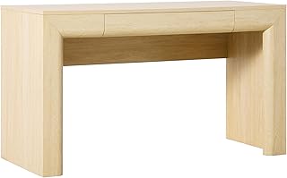 Walker Edison Amira Modern MDF Waterfall Writing Desk with a Built-in St...