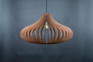 Wooden Ceiling Light Fixture, Scandinavian Wood Pendant Light, Modern Ha...