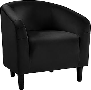 Yaheetech Barrel Chair, Modern Accent Chair Comfy Velvet Armchair Club S...