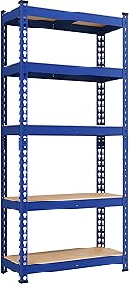 Yaheetech Storage Shelves, 5 Tier Heavy Duty Adjustable Metal Shelving U...