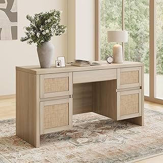 Yechen Executive Desk with 5 Drawers, 57