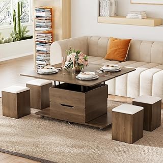 homary Lift-Top Coffee Table with Hidden Storage, 3-in-1 Modern Folding ...
